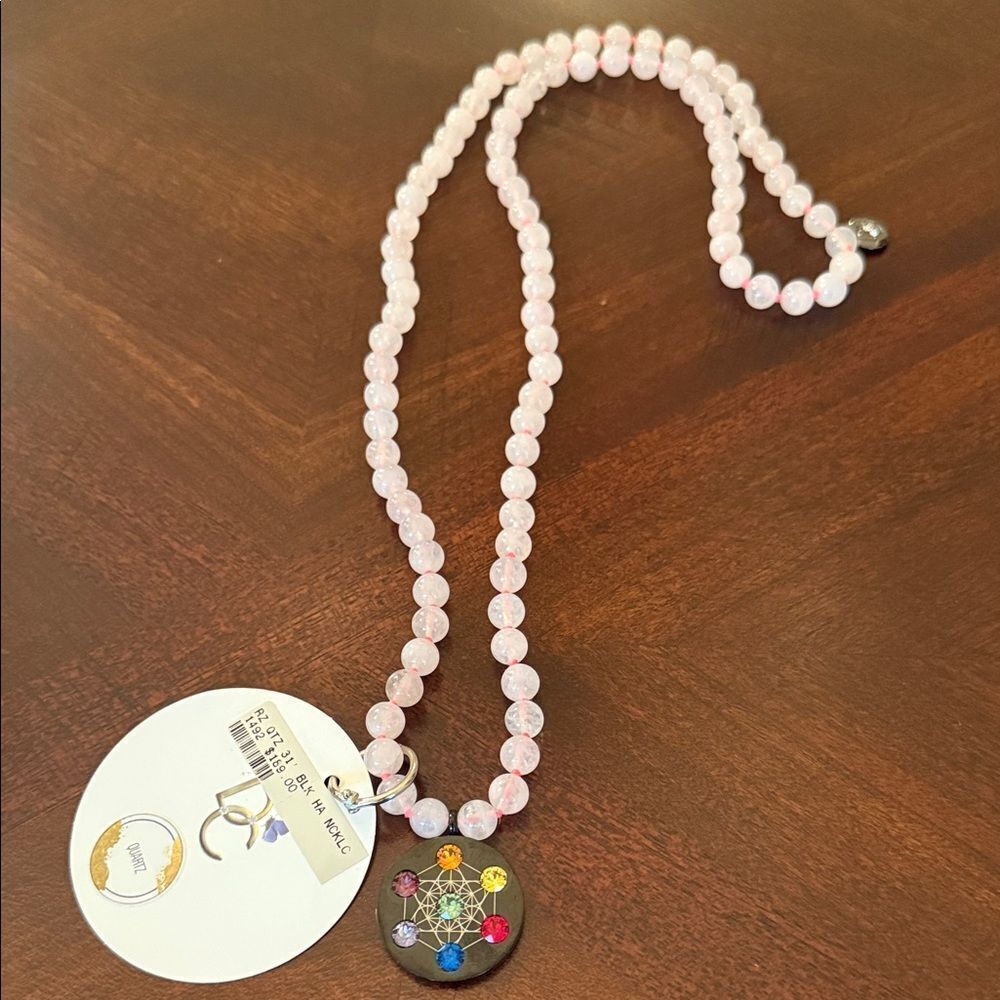 Debbie Clemens Rose Quartz Necklace 19”